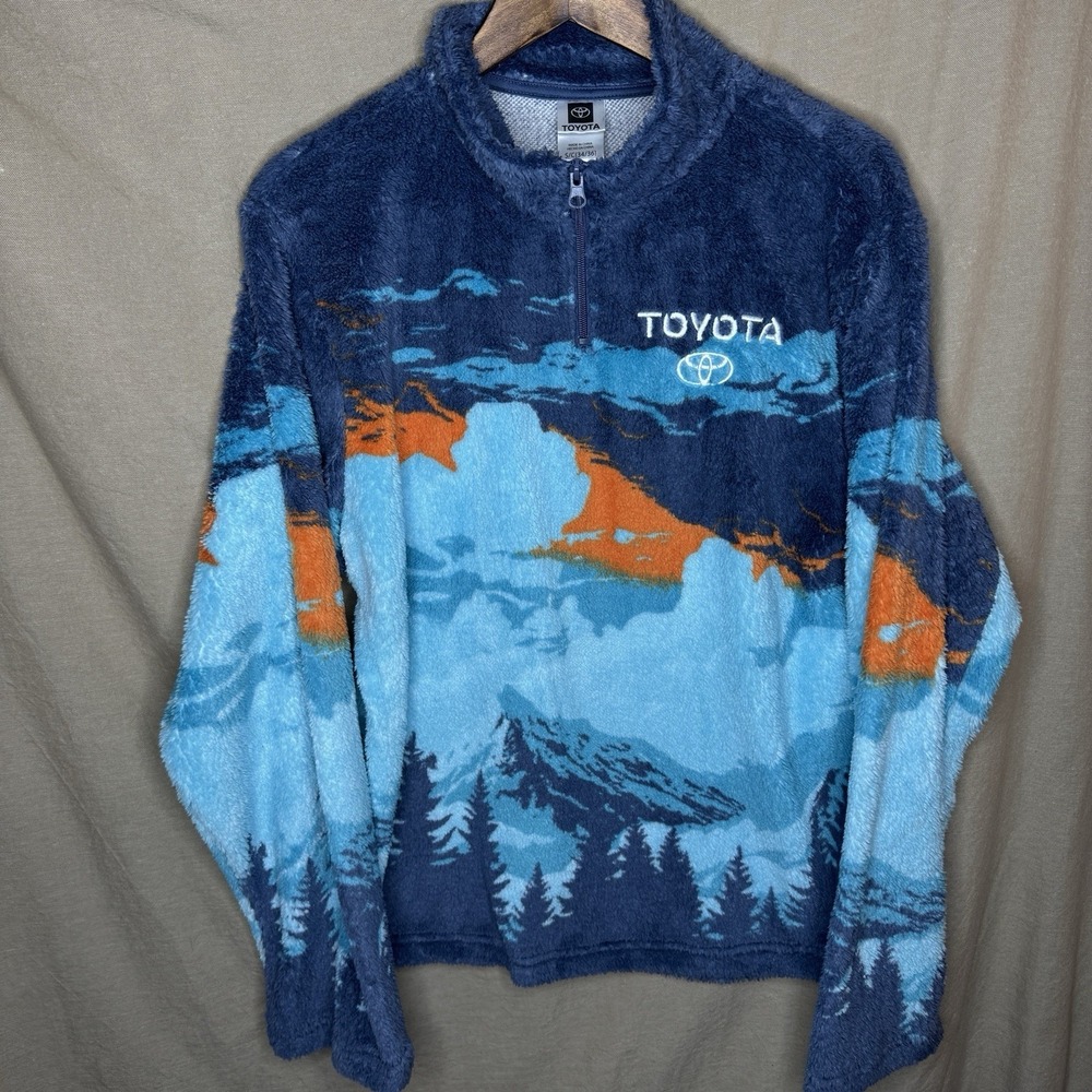 Official Toyota Men's Scenic Print Fleece Quarter Zip Jacket NWT Size Small